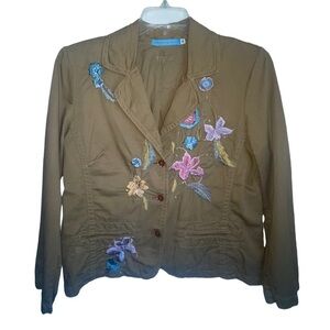 Johnny Was vintage embroidered floral jacket blazer. Size Medium